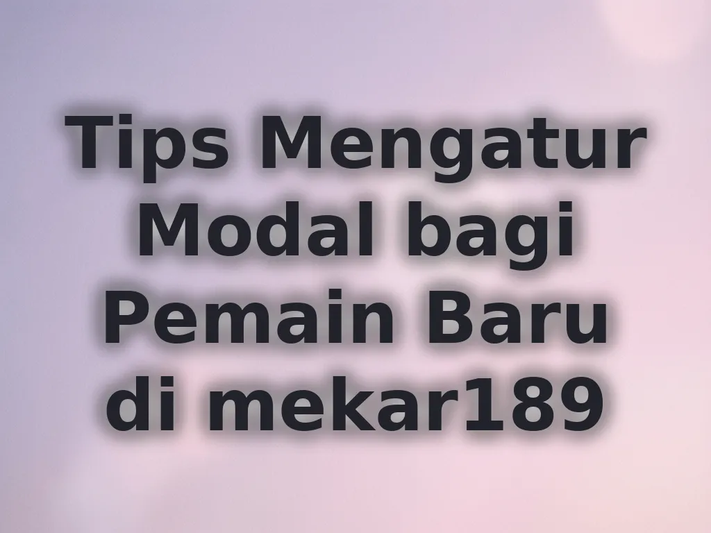 Tips Modal Baru